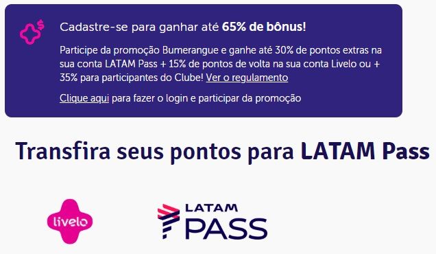 Bumerangue Livelo E Latam Pass